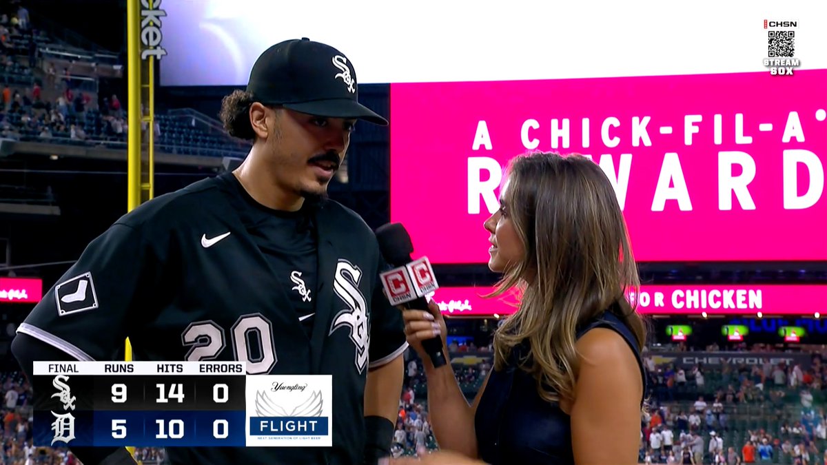 "We know how important the series is for us...feels good to win tonight." MIguel Vargas with Brooke Fletcher following a season-high 4 hits and 2 HR in the win over Detroit