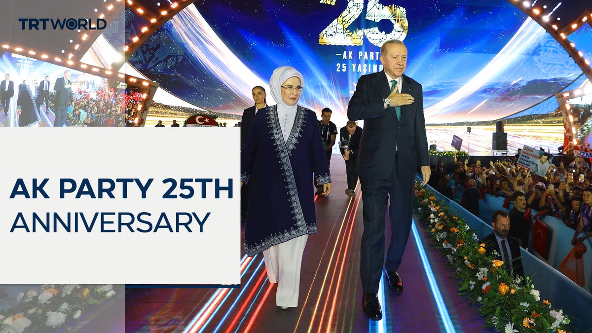 A celebration has been held in the Turkish capital to mark 25 years since the founding of the ruling AK Party, which has been in government for all but one of those years