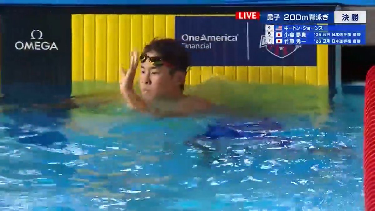 【速報】🇯🇵17歳が世界の頂点へ🏅 男子200m背泳ぎ 決勝 / 17歳・小島夢貴が金メダル!! 自己ベストも更新! \ パンパシ水泳2026 ABEMAで無料生中継