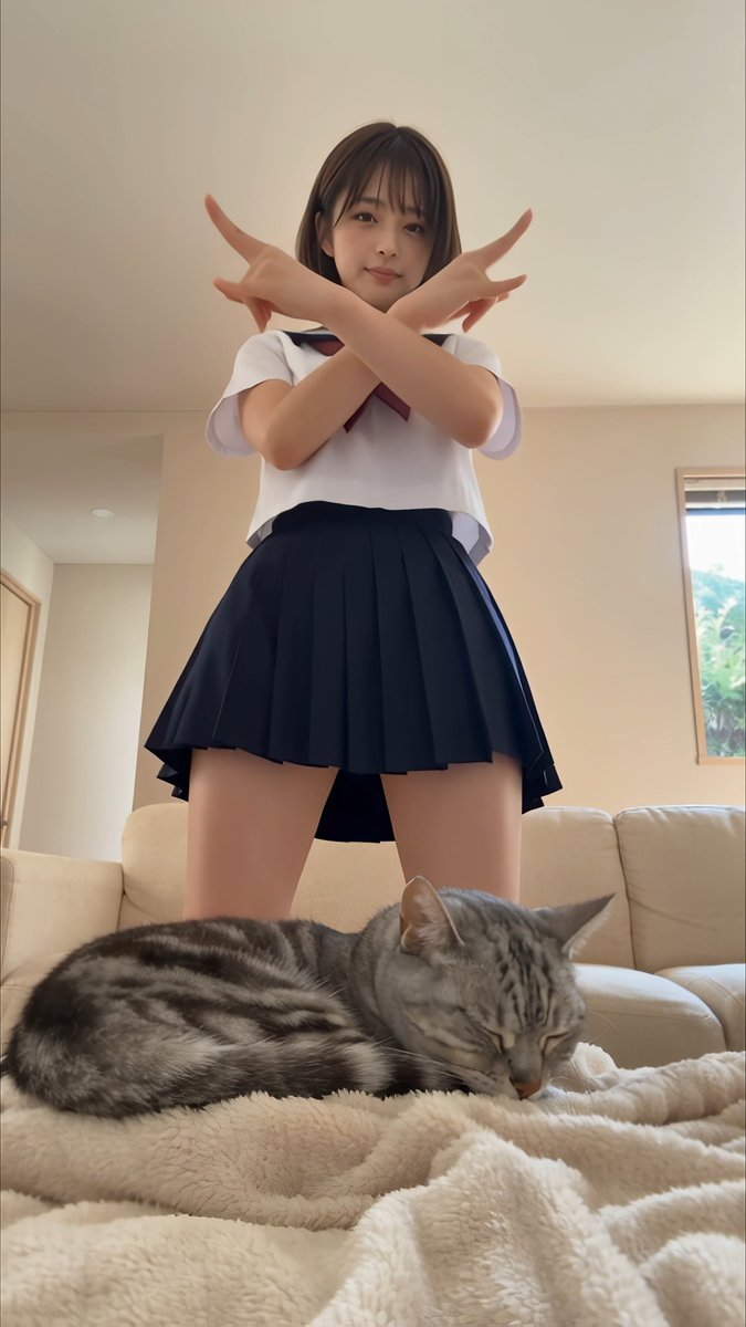 ば〜く〜す〜い〜🎶🎶 (っ ̯ -｡) zzZ 二度寝?お昼寝?してたらこんな時間… 久しぶりのセーラー服🤗