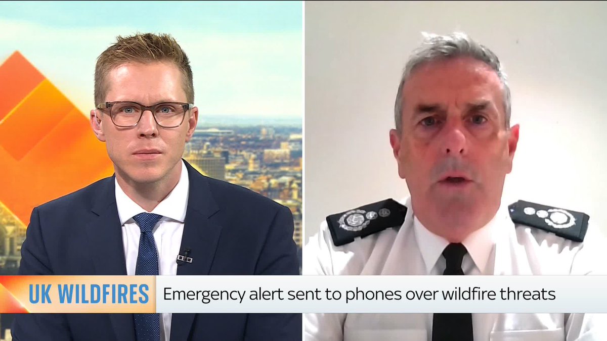 "We're on the frontline of climate change" National Fire Chiefs Council chair Phil Garrigan tells Sky's Gareth Barlow that the UK has had more than 43 wildfires in the last 24 hours, and fire services are still very much in the thick of it