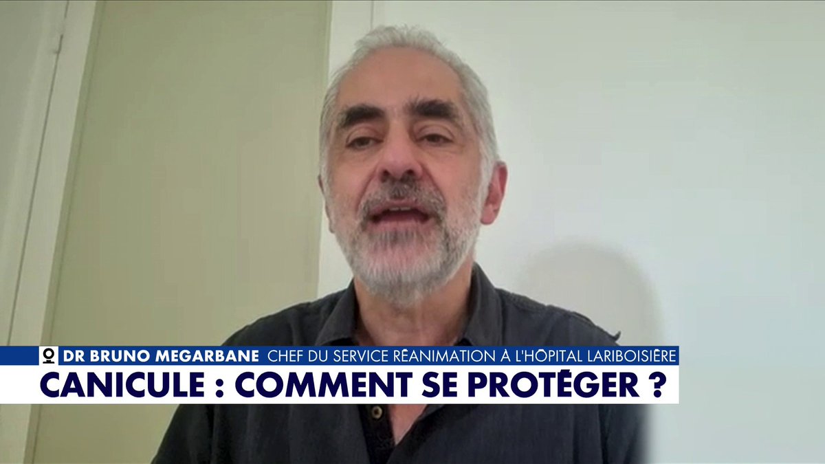 Alors que la France fait face à une nouvelle vague de canicule, le Dr Bruno Mégarbane, chef du service de réanimation à l’hôpital Lariboisière, alerte dans #HDProsEte : «Il faut s’hydrater sans attendre la soif, 2 litres par jour minimum»