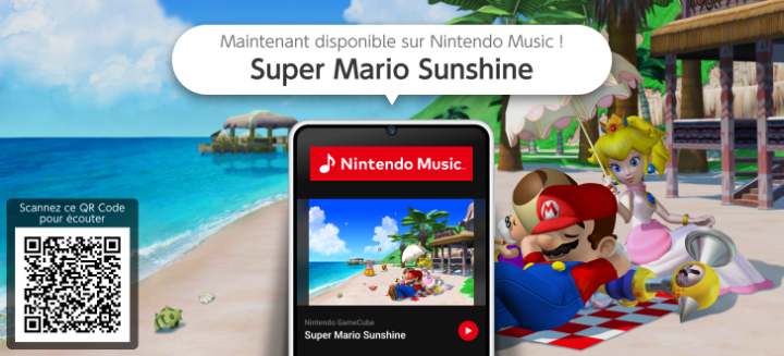 Mettez du soleil dans vos oreilles avec la bande-son de Super Mario Sunshine maintenant disponible via Nintendo Music, un service inclus dans tous les abonnements #NintendoSwitchOnline ! 🎵