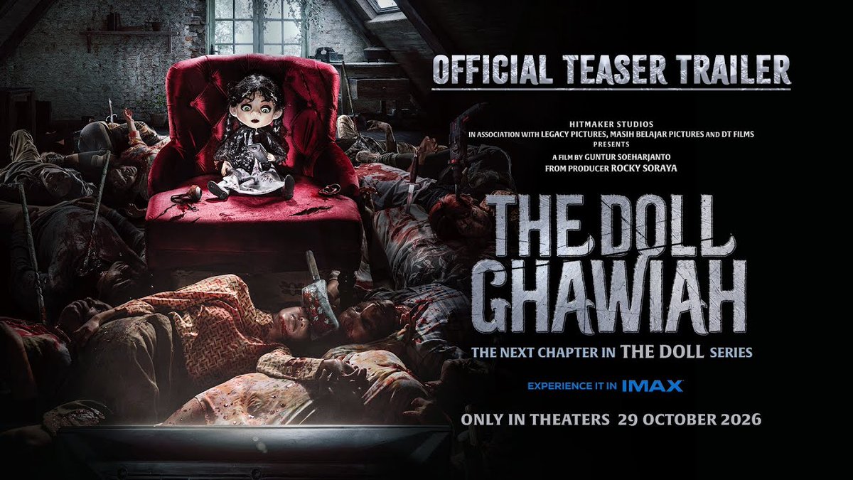 The Doll, salah satu franchise paling hit nya hitmaker (aseeek) berlanjut, kali ini bertajuk The Doll: Ghawiah Kali ini lorenya diangkat dari urban legend horor yang sempet populer di Bandung: Boneka Babakan Siliwangi. Tayang 29 Oktober, dengan format IMAX! 😳