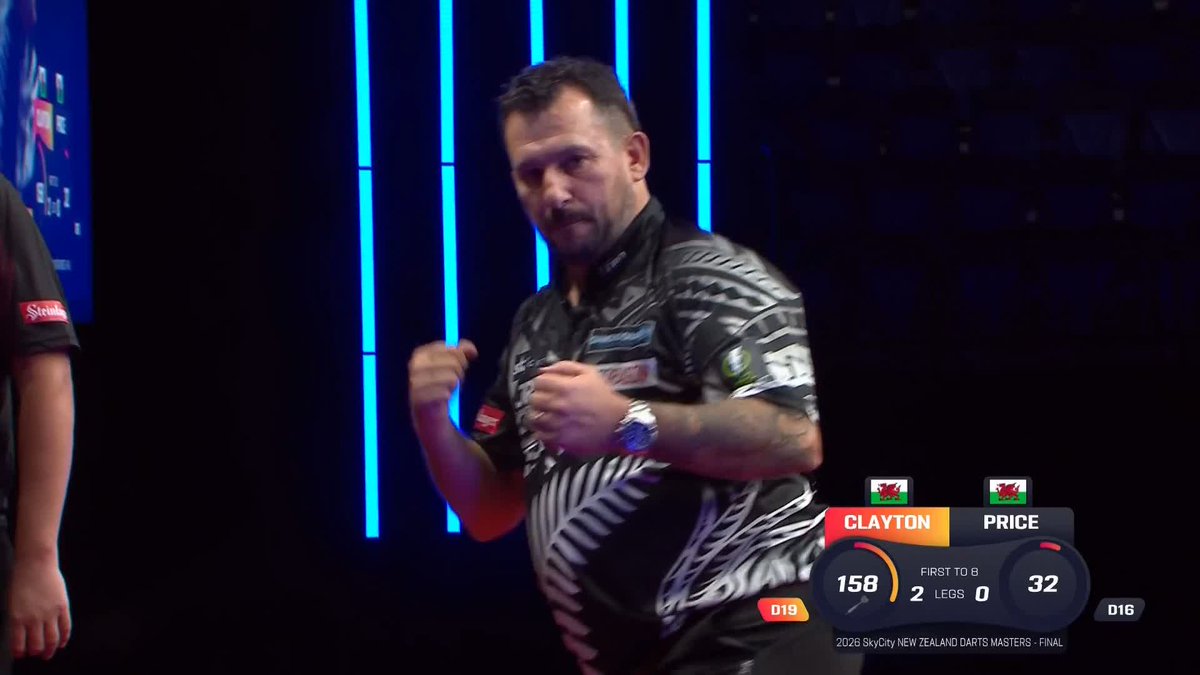 🎙️ 'HE IS HITTING EVERYTHING' That is majestic from Jonny Clayton! The Ferret fires in a stunning 158 checkout to race into a 3-0 lead against his compatriot Gerwyn Price! #NZDarts | Final 📺