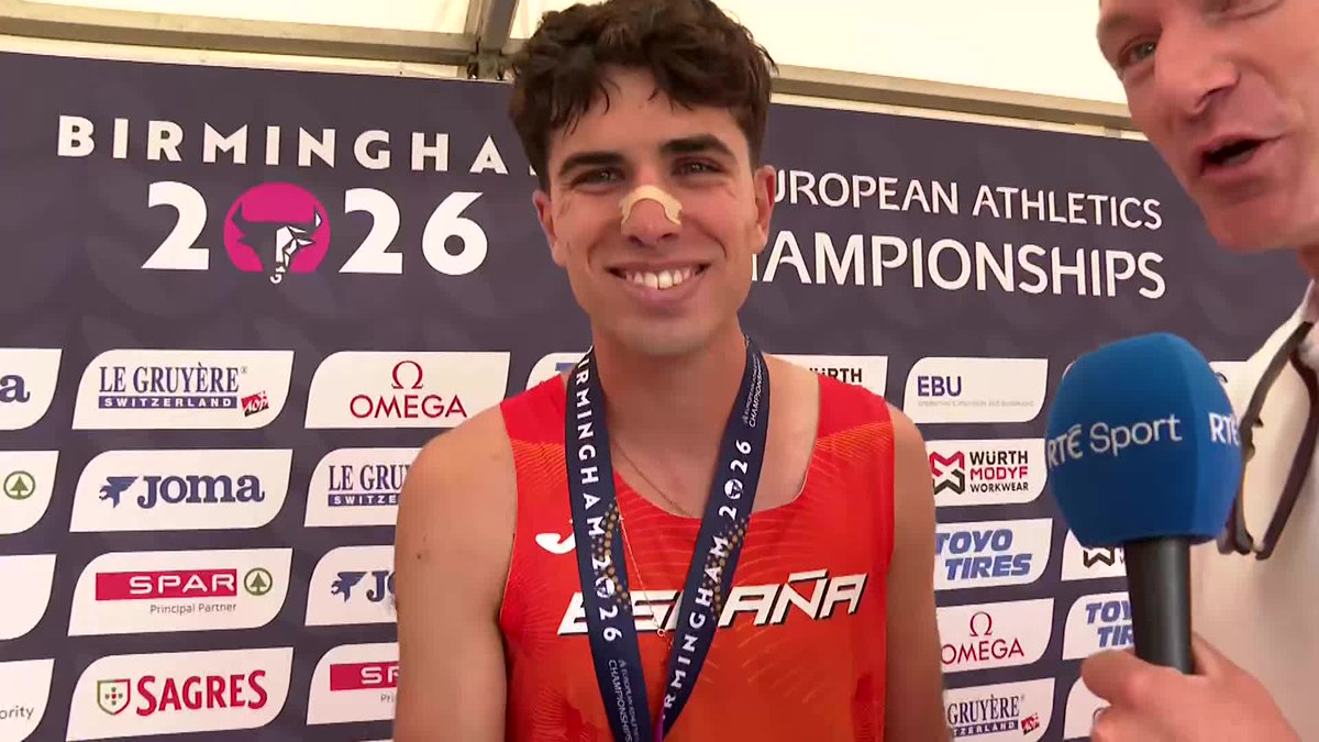 'Oh Aah Paul McGrath' It's the Spanish Paul McGrath who took victory in the half marathon race walk #rtesport #EuropeanAthletics
