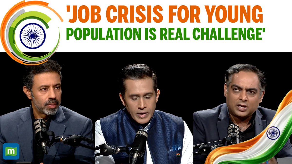 #Watch 🚨| India’s demographic dividend could become a demographic challenge if enough jobs and opportunities are not created for its young population. In this segment of Moneycontrol’s Take Three, Nalin Mehta , Rahul Shivshankar & Anand Narasimhan🇮🇳 discusses India’s employment challenge and why the services sector alone may not be enough to absorb the growing workforce. #India #IndependenceDay