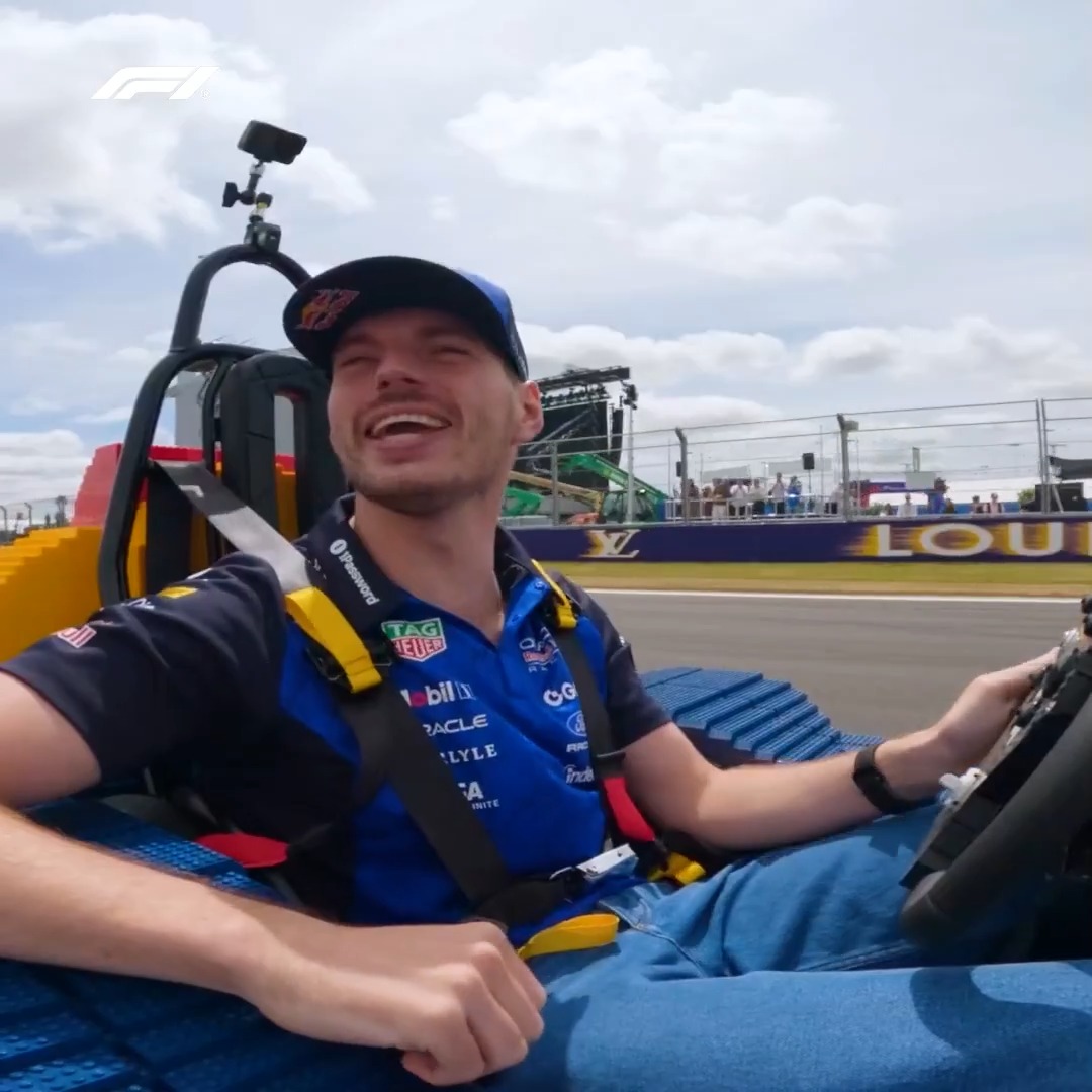 Nothing makes a racing driver happier than driving... especially if it happens to be in a LEGO Minicar 😅 #F1