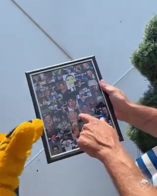 Tooth has been working all summer on this gift for Marty! 🎁 Happy birthday, Martin Biron! #LetsGoBuffalo | Sabretooth