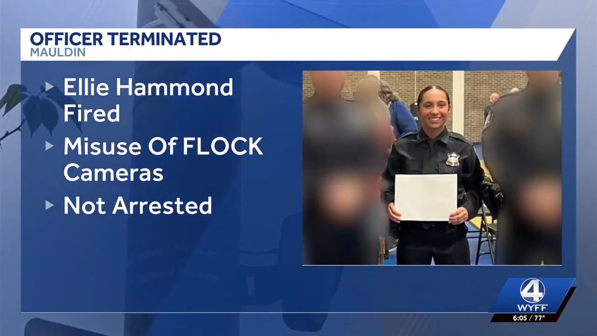 ANOTHER dirty cop caught breaking the law and violating American's civil rights by using Flock cameras/AI powered software to spy on a romantic partner. Ellie Hammond reportedly unlawfully used her access to the Flock system at least 166 times between March and July. The kicker? She hasn't been arrested and probably won't be. If you and I did that we certainly would be. Plan accordingly... #CityLife #police #crime #PoliceState #4thAmendment #CivilRights #ALPR #cops #stalking #flock #SurveillanceState #StandingArmy #SC