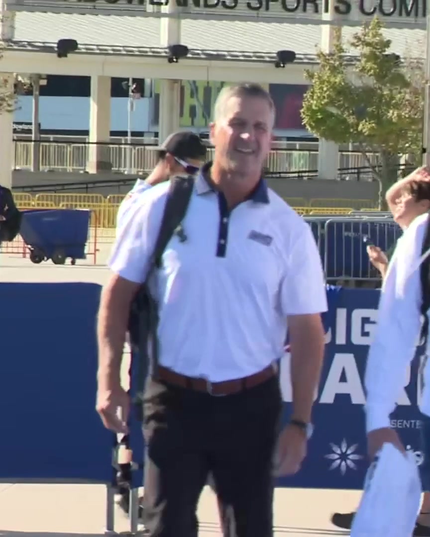 John Harbaugh arrives at MetLife Stadium for the Giants' preseason opener