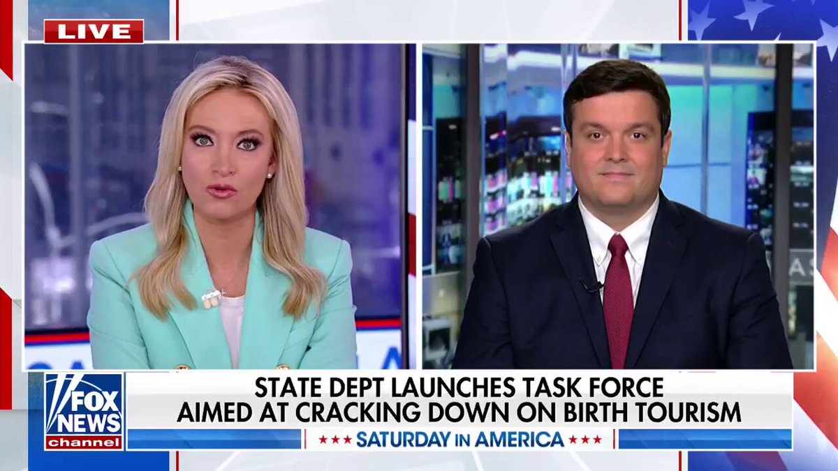 🚨BREAKING: U.S. Department of State Deputy Spokesperson Tommy Pigott tells @KayleighMcEnany the Birth Tourism Task Force has revoked over 750 visas -- an increase of 150 just in the last few days.⬇️