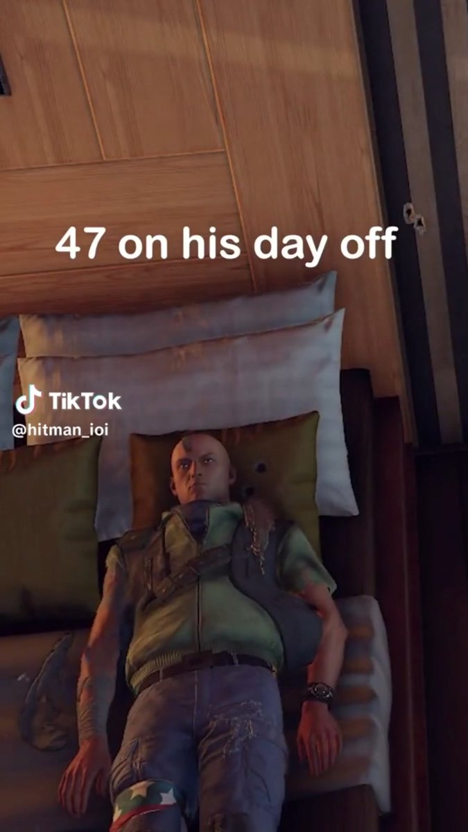 47 trying to relax on International Relaxation Day. 💤😌 #HITMAN #Agent47 #InternationalRelaxationDay