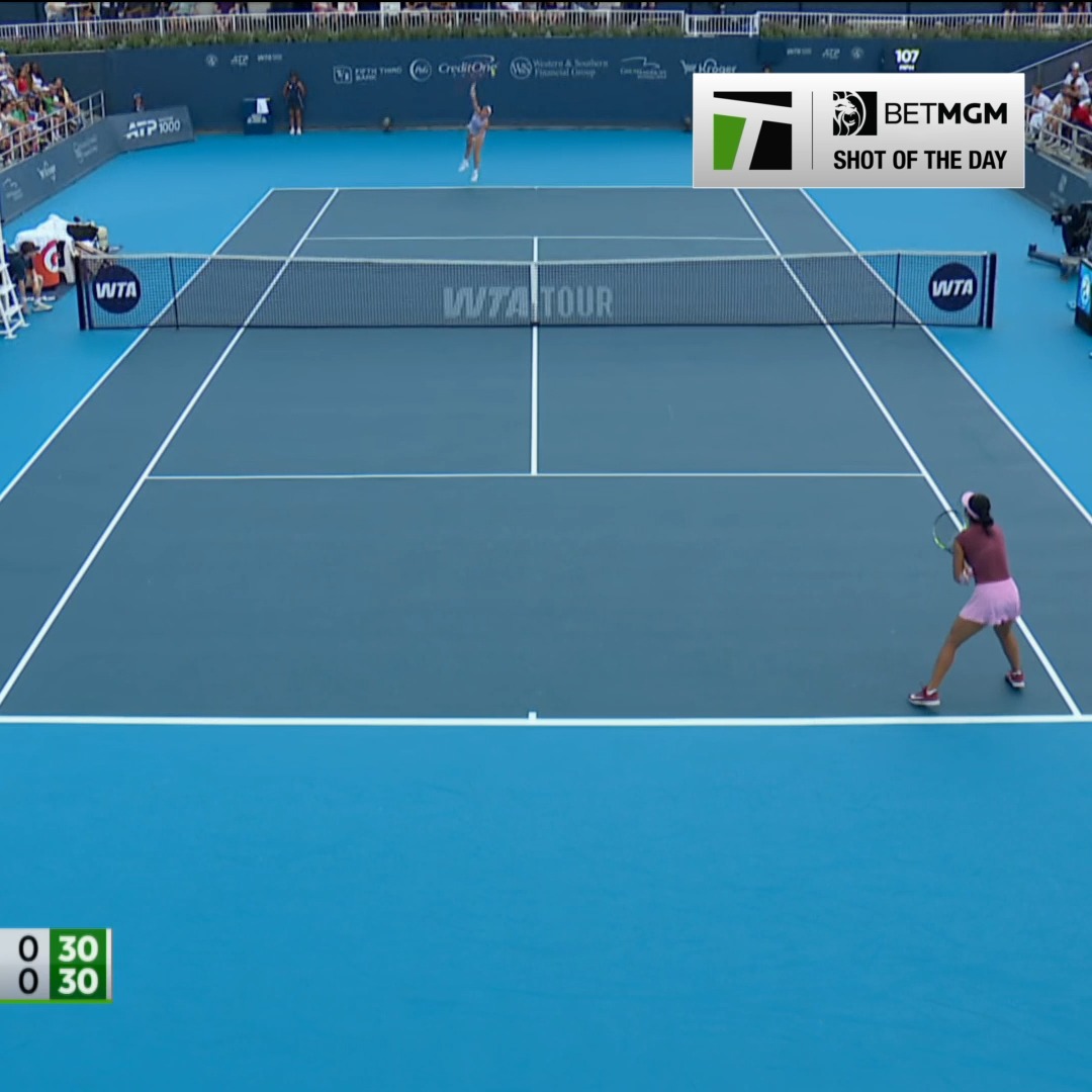 Alex Eala couldn't believe she hit this shot 😂 Check out our BetMGM 🦁 Shot of the Day 🚀 #CincyTennis