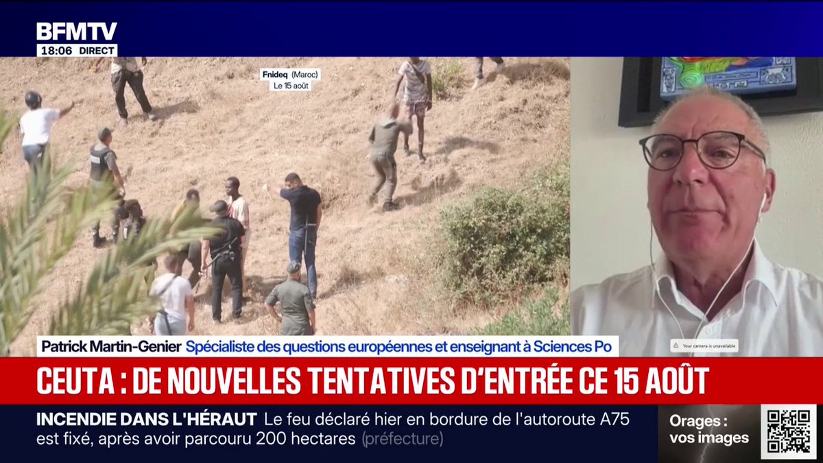Ceuta: "Aujourd'hui il y a des difficultés entre le Maroc et l'Espagne, il faudrait calmer le jeu des deux côtés", explique Patrick Martin-Genier, enseignant à Sciences Po