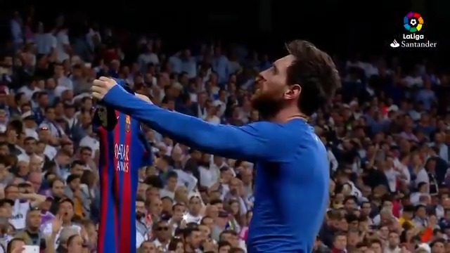 Yo me quedo con esta celebración de Messi en el Bernabeú. Incomparable. 🇦🇷