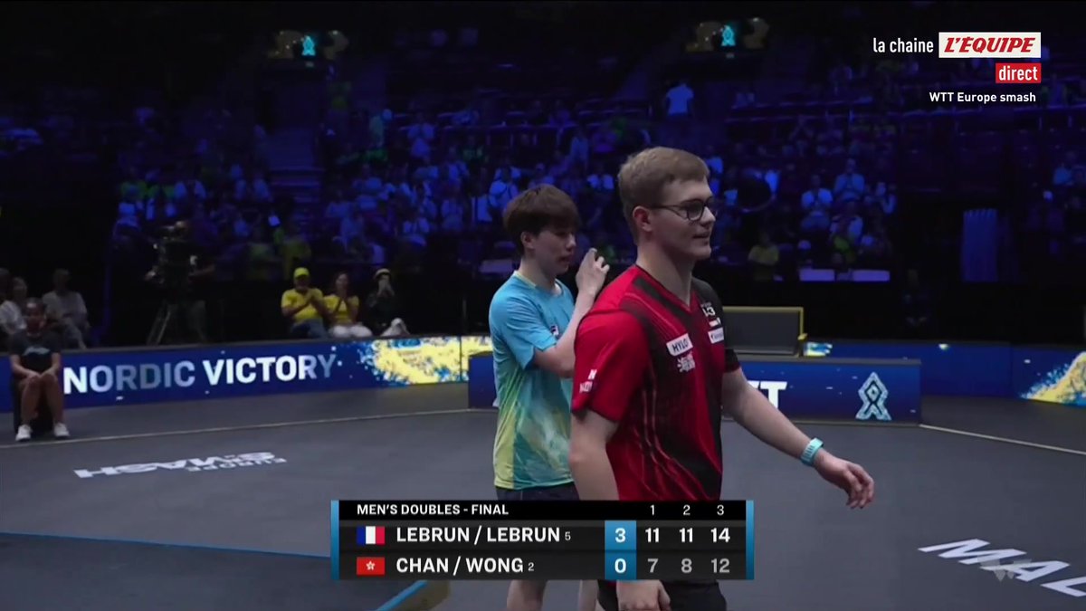 ALEXIS ET FÉLIX LEBRUN REMPORTENT LE WTT EUROPE SMASH EN DOUBLE ! Après Singapour, les deux frères remportent un deuxième Smash en double cette année en dominant la paire Hongkongaise Wong/Chan en finale ! #lequipePING