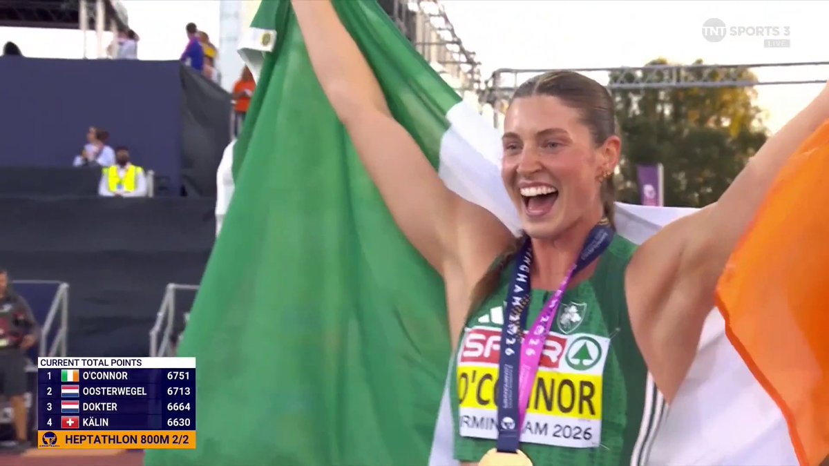 Kate O'Connor is a European heptathlon CHAMPION! 🥇✨ It's a stunning second gold for Ireland at this championships 🇮🇪