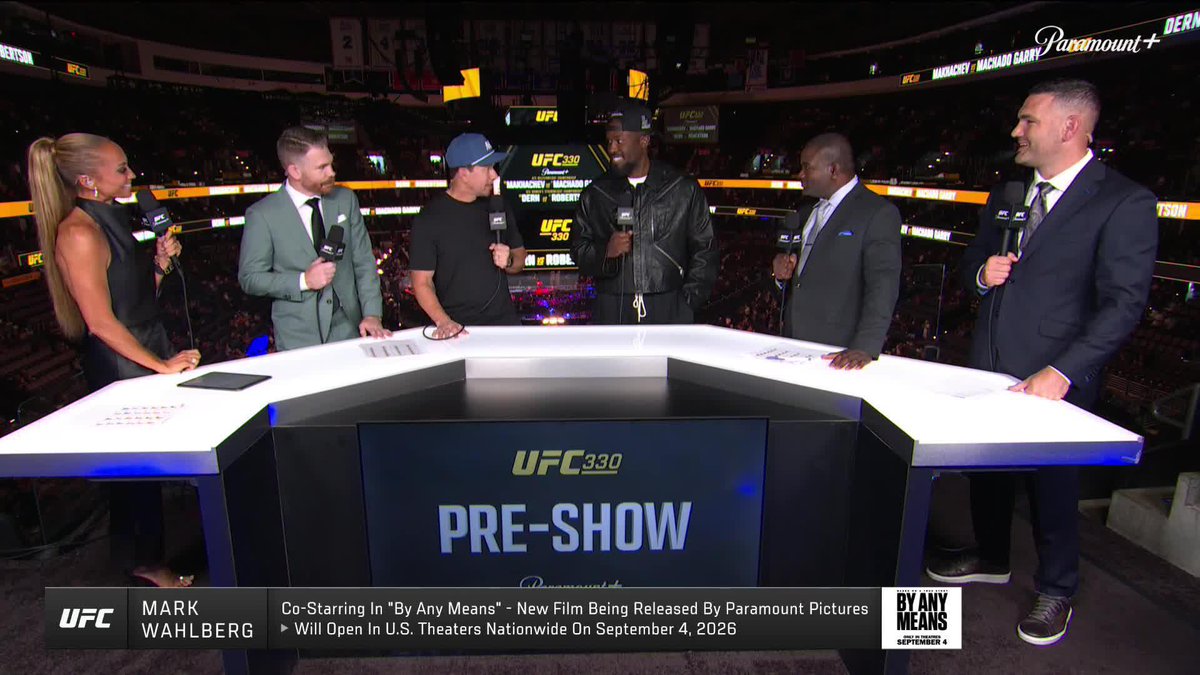 "I've been a big fan since the very beginning when Royce Gracie was choking everybody out." Mark Wahlberg is excited to be at #UFC330 tonight! 📺 Paramount+