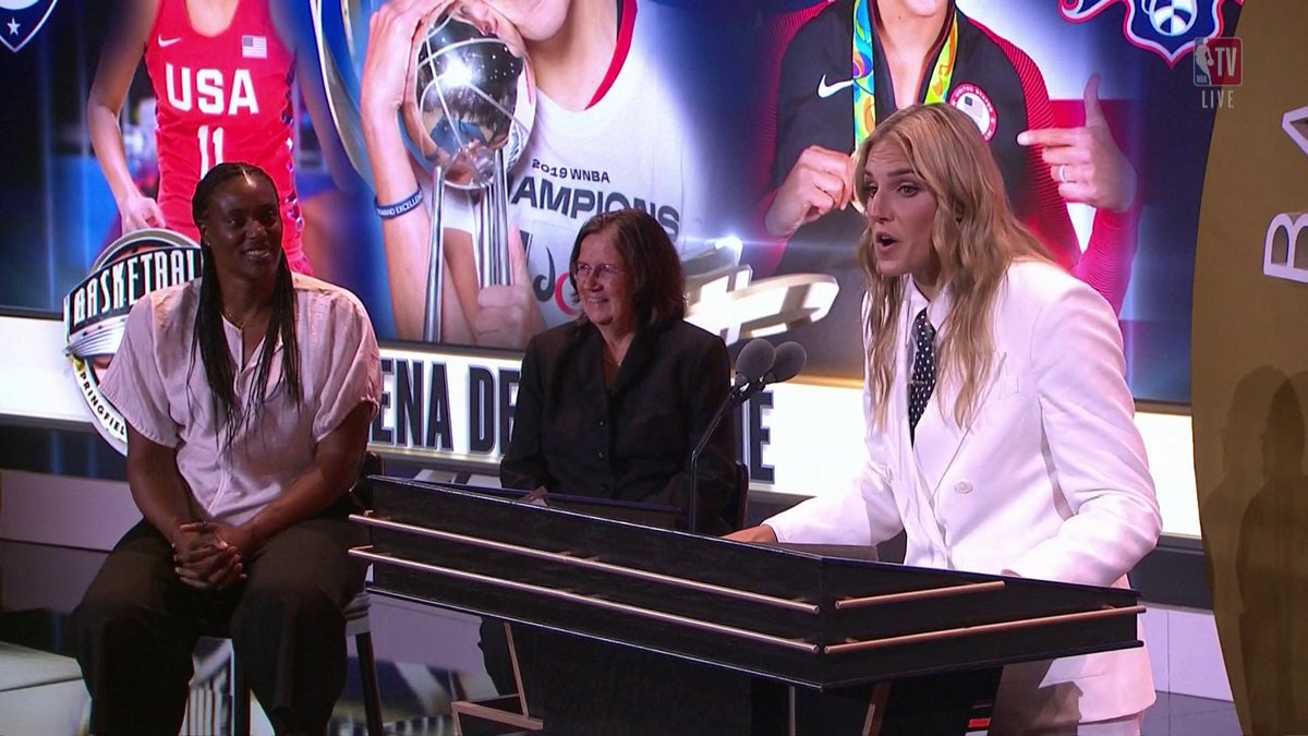 "Having you as my vet helped his once very nervous rookie find her footing." 🥺 Elena Delle Donne to her former teammate Sylvia Fowles during her Hall of Fame speech ❤️