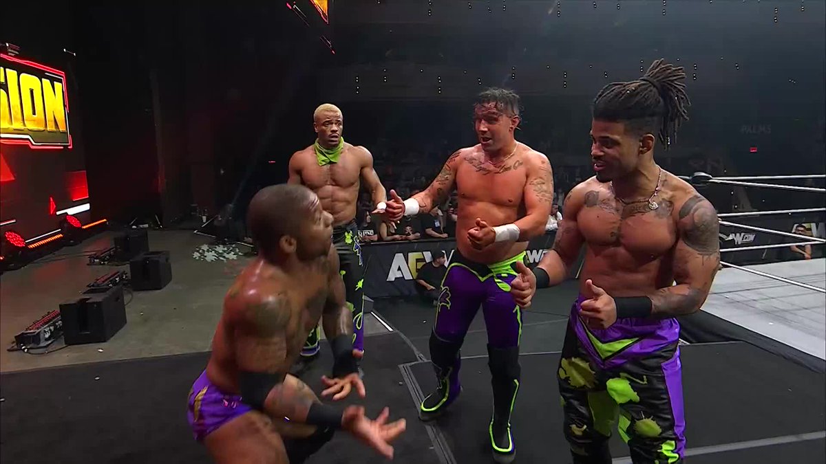 No time to celebrate for @IAmLioRush & The Rascalz, The Hurt Syndicate is here! Watch #AEWCollision on TNT & HBO Max