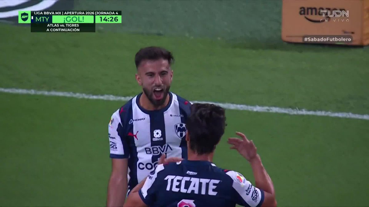 ¡Pedazo de GOLAZO de Rossi! El delantero de Rayados sacó un zurdazo, imposible de atajar para Jurado.