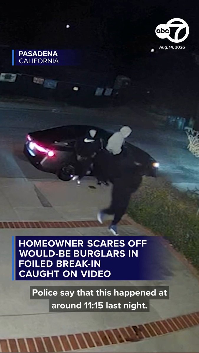 A frightening encounter was caught on camera in Pasadena as a homeowner scared off a group of masked would-be burglars. There are many homes under renovation and repair in the neighborhood after the Eaton Fire last year. The homeowner said he believes that is the reason he was targeted. Read more: