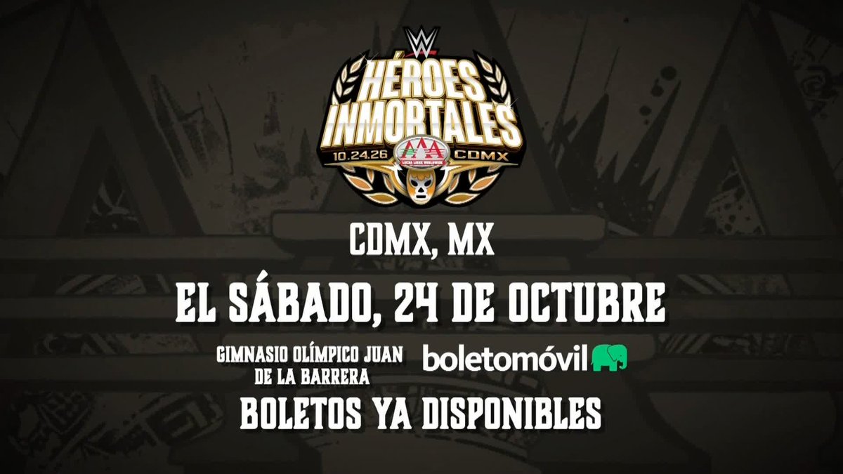 #AAAHeroesInmortales desde CDMX 🙌 Sábado 24 de octubre, Gimnasio Olímpico Juan de la Barrera Boletos YA DISPONIBLES en Boletomovil 🎟️