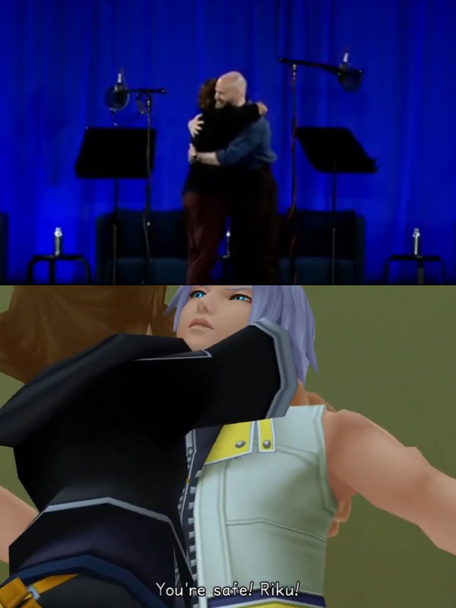 Haley and David hugging and holding hands while they re-enact Sora and Riku's lines, the Soriku fandom has been blessed this day 😭 I put together these three clips because they're so wholesome 🥹 #KingdomHearts