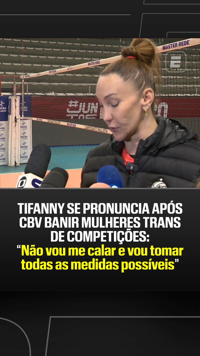 Após a Confederação Brasileira de Vôlei aderir à medida que bane mulheres trans em competições femininas, Tifanny, jogadora do Osasco, se pronunciou depois da derrota para o Pinheiros. #Tifanny #Vôlei