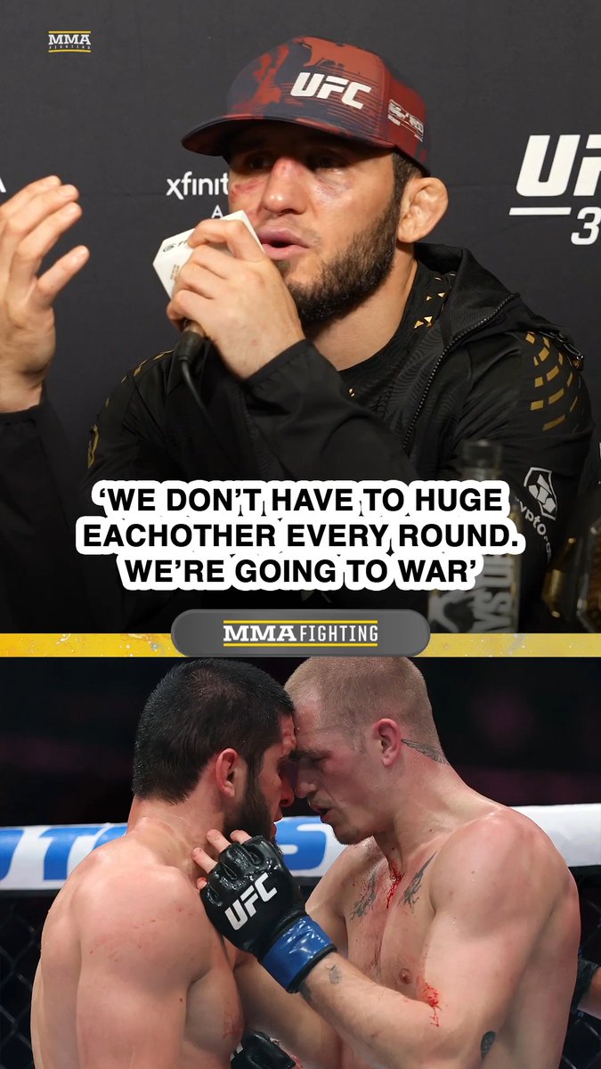 Islam Makhachev didn't understand why Ian Machado Garry kept hugging him between rounds at #UFC330: "This is the fight. This is not something we have to hug each other. … This is not a game."