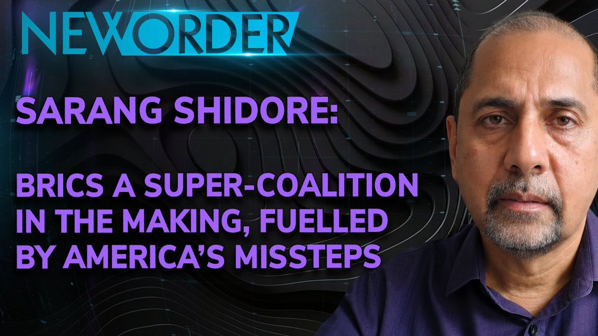 🚨 NEW EPISODE OF NEW ORDER 🌐 BRICS is a SUPER-COALITION in the Making, America’s Missteps Fuel Its Rise (Sarang Shidore) Why is a BRICS currency an unnecessary fantasy for the multipolar world? How far along the transition are we from a unipolar world to a multipolar world? How quickly is de-dollarisation gathering pace as the US continues declining? We discuss all this and more with Sarang Shidore, Director of the Global South Program at the Quincy Institute
