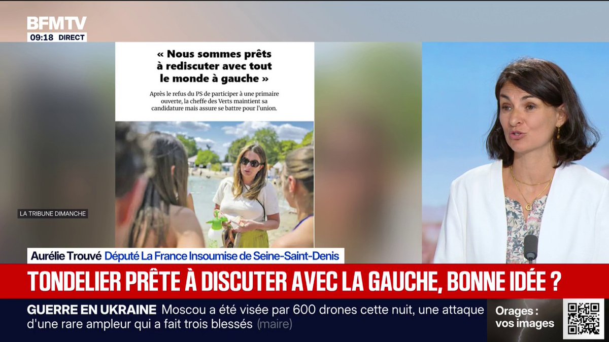 Présidentielle 2027: "Jean-Luc Mélenchon est aujourd'hui le seul candidat à gauche capable de battre l'extrême droite et les candidats de la macronie", estime Aurélie Trouvé (députée LFI)