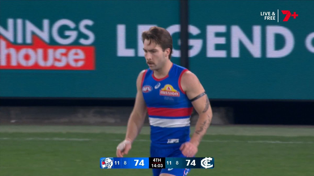 Scores are LEVEL 🫣 #AFLDogsBlues