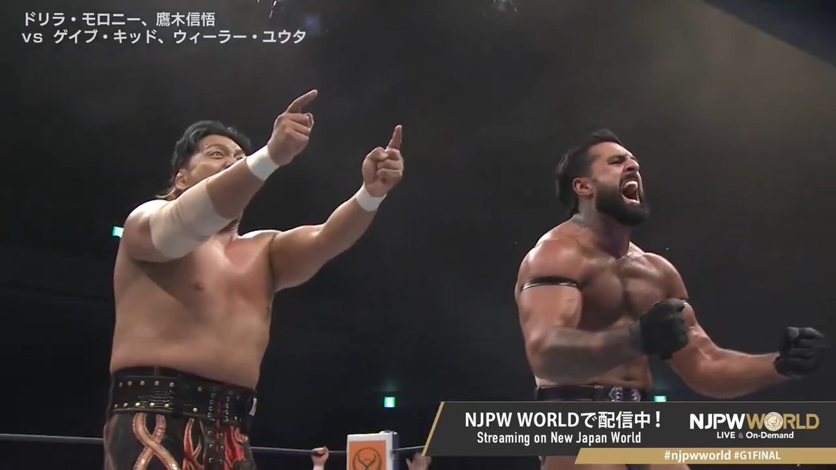 .鷹木 信悟(SHINGO TAKAGI) &amp; Drilla Moloney "KITA KITA brothers🫵🫵" Streaming now on #njpwworld #G1FINAL