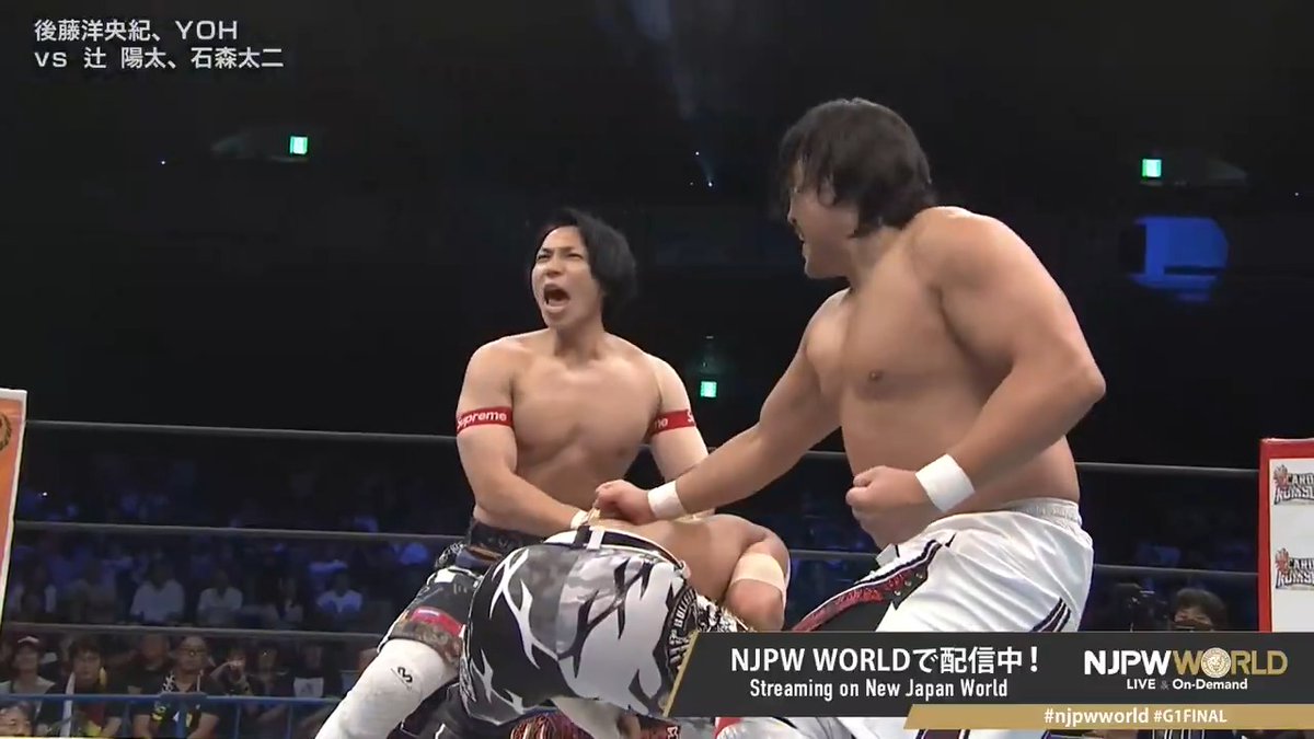 .後藤 洋央紀 Goto hirooki &amp; YOH "🥁🥁🥁" Streaming now on #njpwworld #G1FINAL