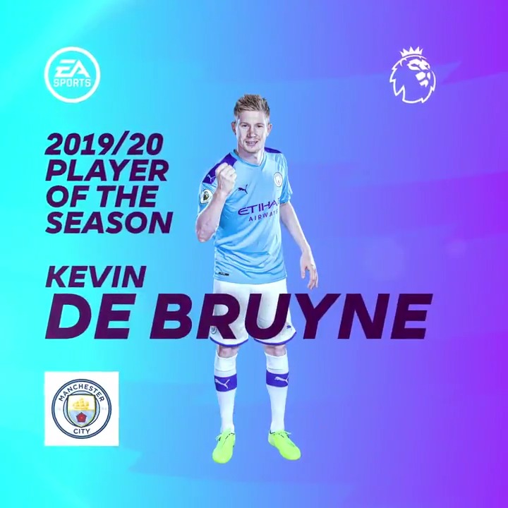 After 13 goals and 20 assists in 35 appearances, Kevin De Bruyne was named Premier League Player of the Season for 2019/20, six years ago today. 👑