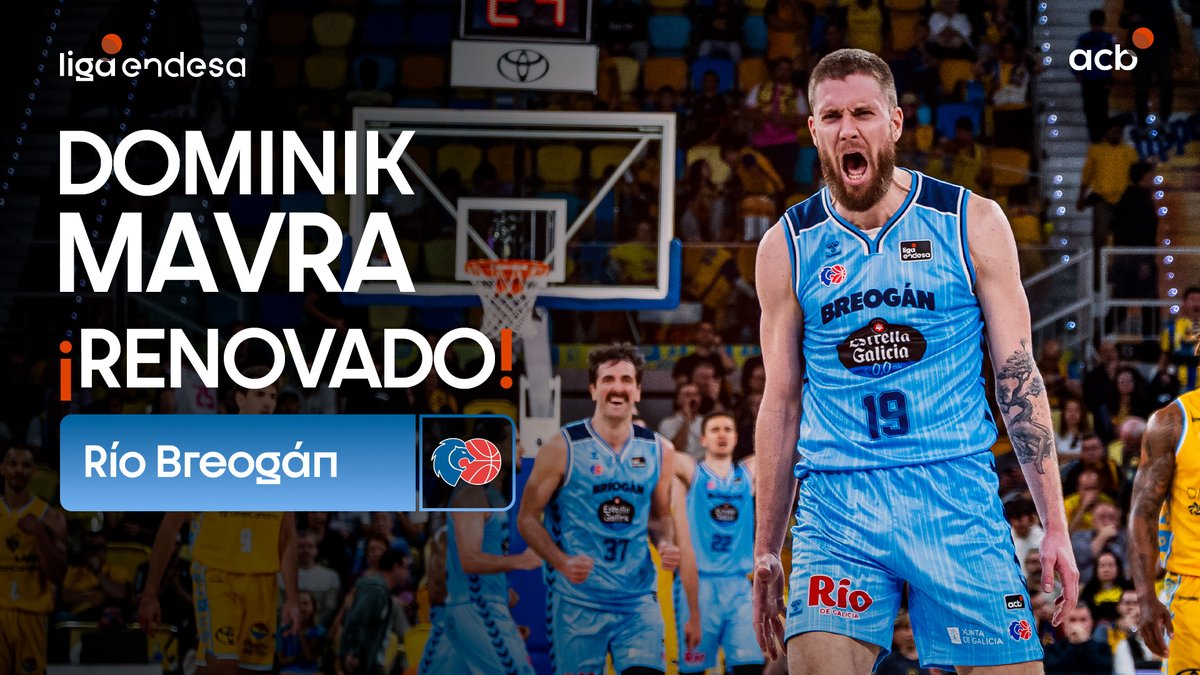 Dominik Mavra seguirá siendo director de juego celeste 🫡 Tras terminar como tercer máximo asistente de la temporada en la #LigaEndesa, el base croata continuará al mando de Río Río Breogán 🩵 | #MercadoACB