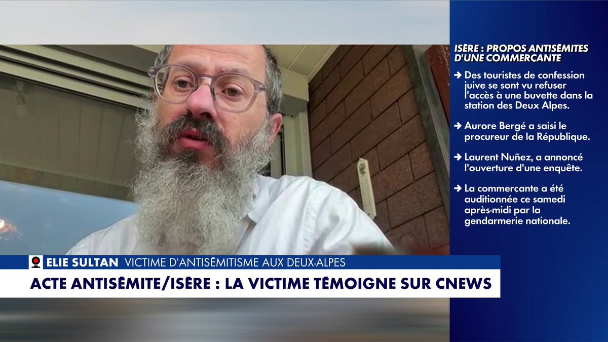 Après les propos antisémites tenus par une commerçante en Isère, Élie Sultan, victime de ces propos, témoigne dans #MidiNewsEte : «Après les condamnations verbales, je veux des actes»