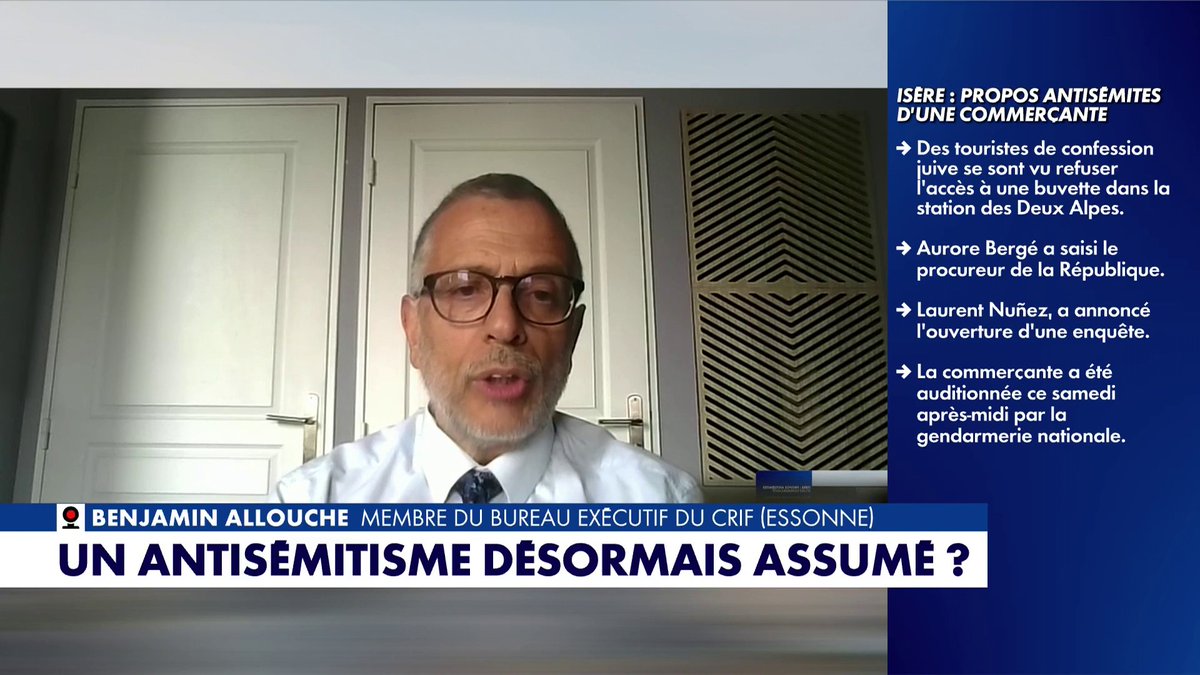 Après les propos antisémites tenus par une commerçante en Isère, Benjamin Allouche, membre du bureau exécutif du CRIF, réagit dans #MidiNewsEte : «L’antisémitisme n’est pas un avis, c’est un délit»