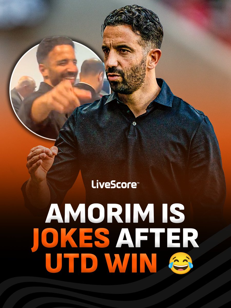 Ruben Amorim vibing with the UK press after beating his old club 😆
