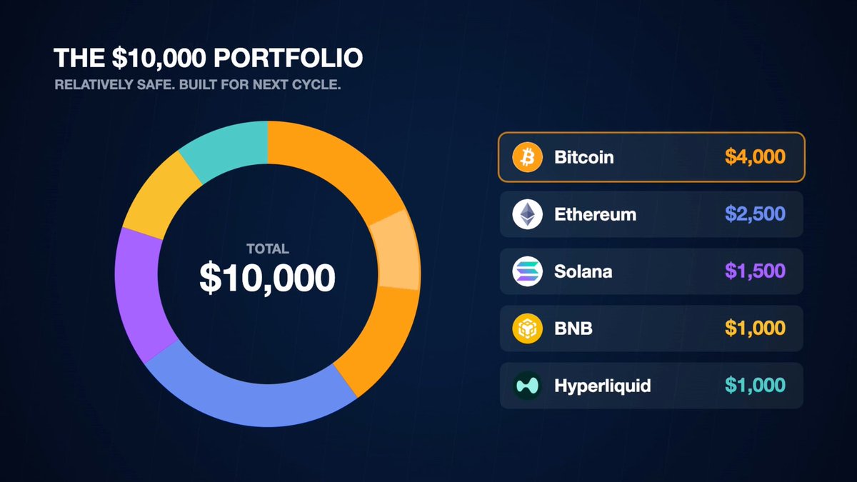 This is how I would structure a $10,000 crypto portfolio for the bull run. What am I missing?
