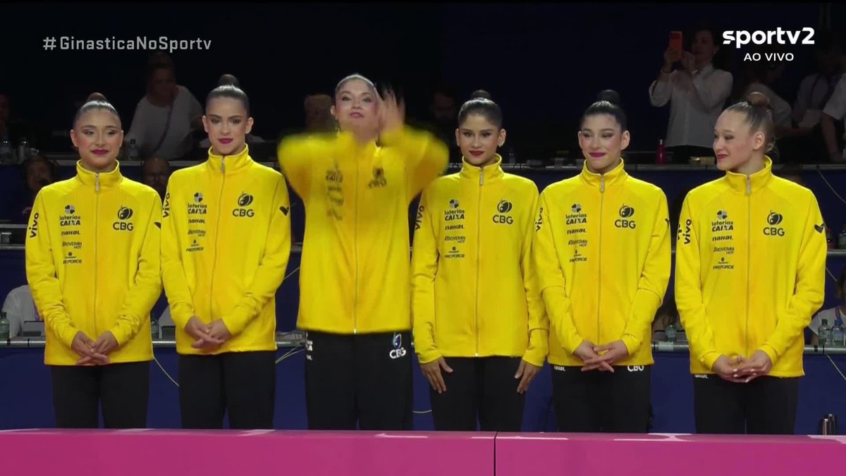 🚨VEJA: Brasileira vencem o OURO na ginástica rítmica e sobem no lugar mais alto do pódio.