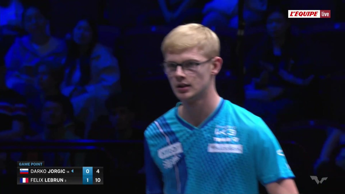 11-5 11-5 Felix Lebrun est au dessus sur ce match contre Darko Jorgic. #lequipePING