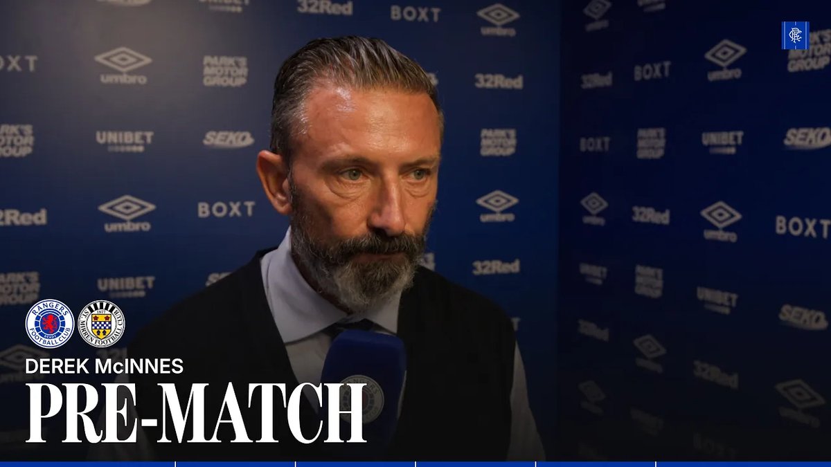 🎙️ Derek McInnes spoke to RangersTV ahead of today’s Premier Sports Cup clash with St Mirren at Ibrox.
