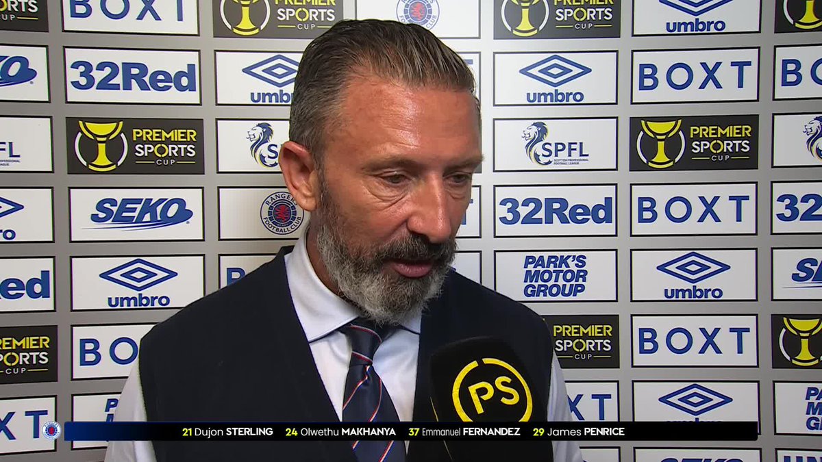 Hear from Rangers Football Club boss Derek McInnes ahead of today's clash with St. Mirren 🔵 "Delighted to get James [Penrice] in" 🗣️ #PremierSportsCup
