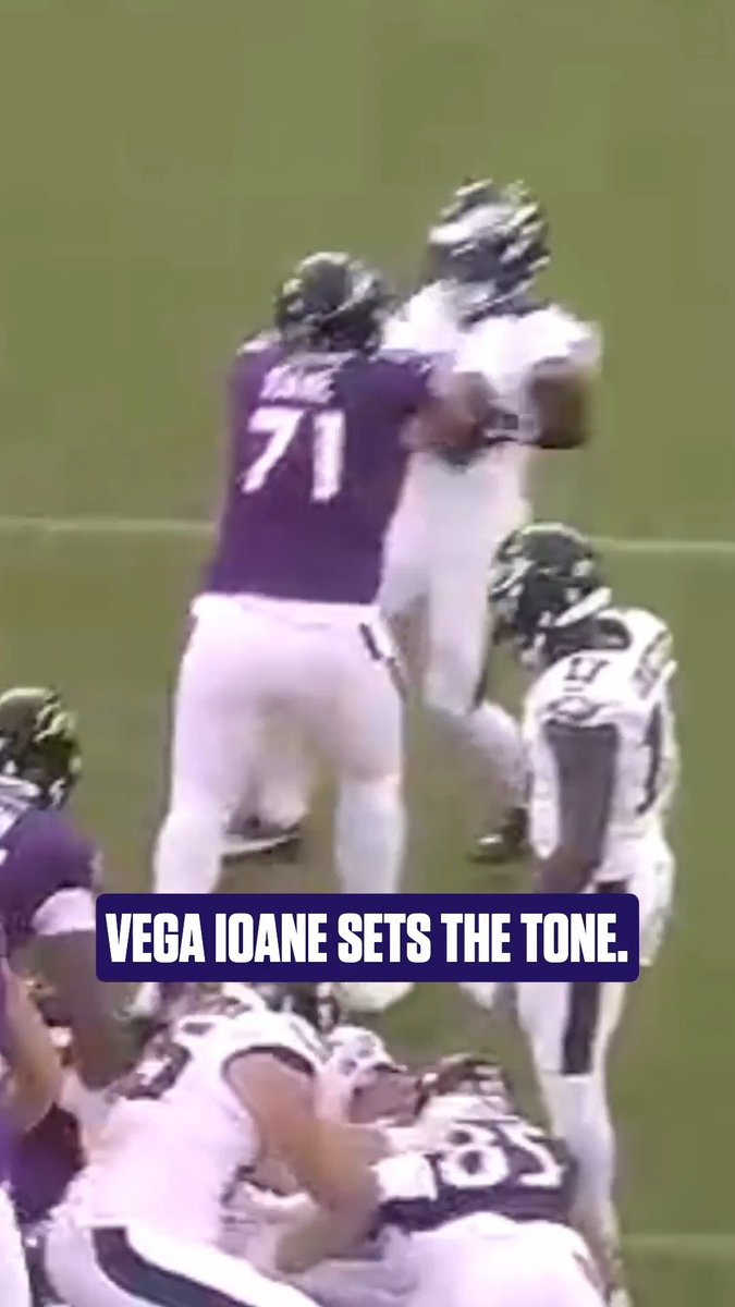 Rookie Olaivavega “Vega” Ioane setting the tone from his very first snap. 😤 We're back in action Aug. 22 vs. the Vikings at 1 p.m.!
