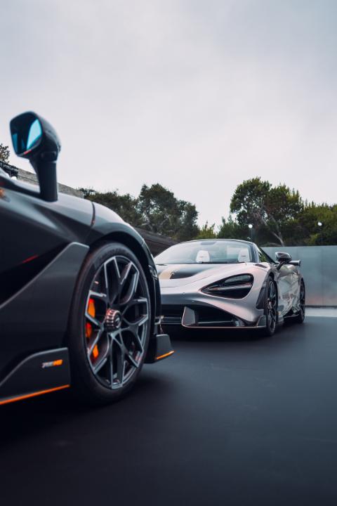 Two distinct expressions. One extraordinary presence. The 788HS Coupe and 788HS Spider at the House of McLaren. #McLarenAuto #MontereyCarWeek #788HS #788HSSpider
