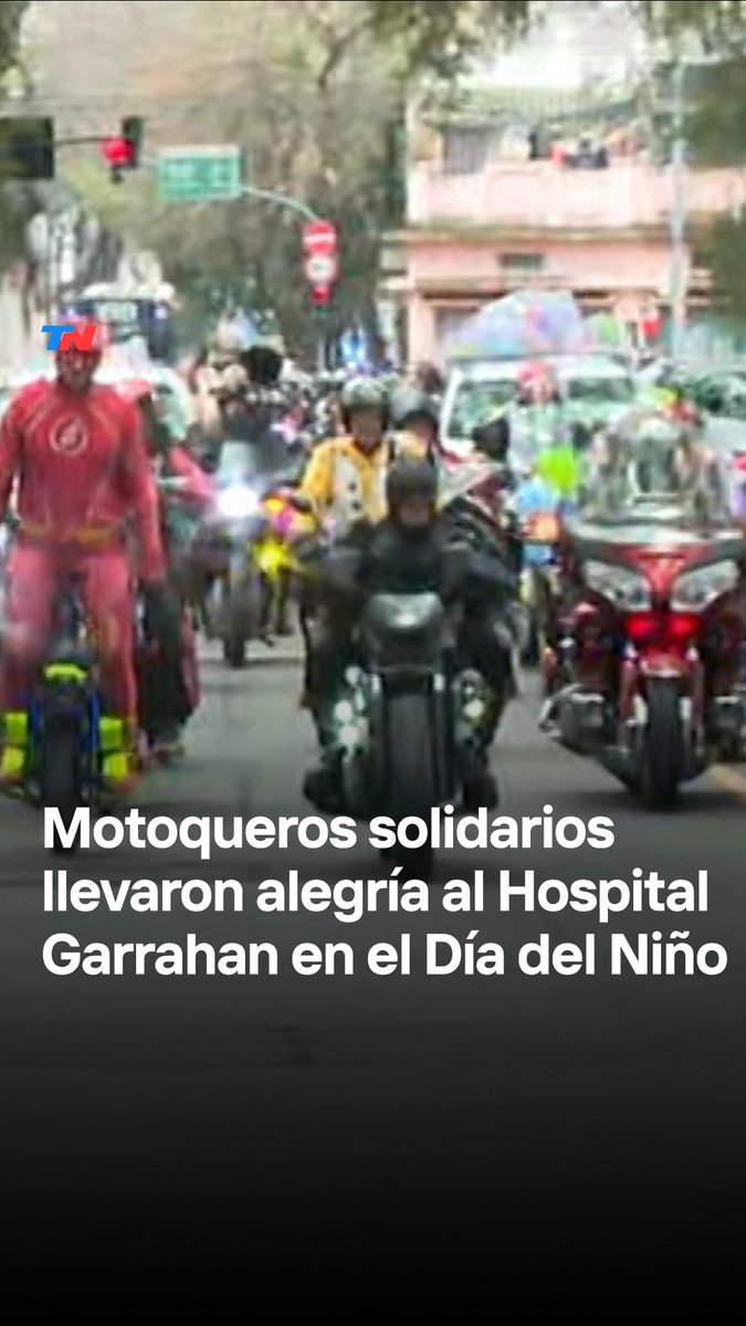 "ME SUMÉ POR LOS CHICOS. ESTE HOSPITAL ES LO MÁS" I Motoqueros solidarios llevaron alegría al Garrahan en el Día del Niño. "De chica estuve internada acá y siento que hay que retribuirlo", le contó una chica a TN.