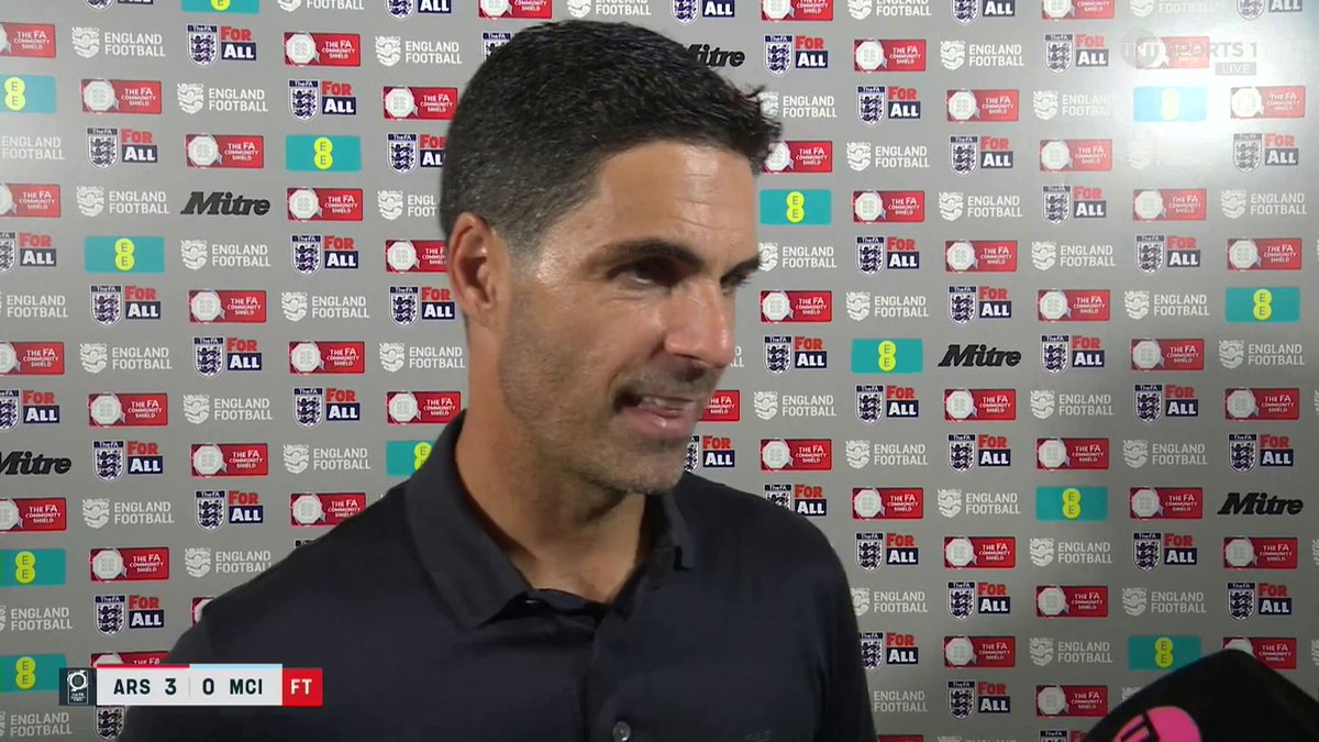 "I told the players I really enjoyed watching them" Mikel Arteta loved what he saw from Arsenal in their dominant Community Shield performance 🔥 🎙️ Jules Breach | 📺 Watch live on TNT Sports &amp; HBO Max